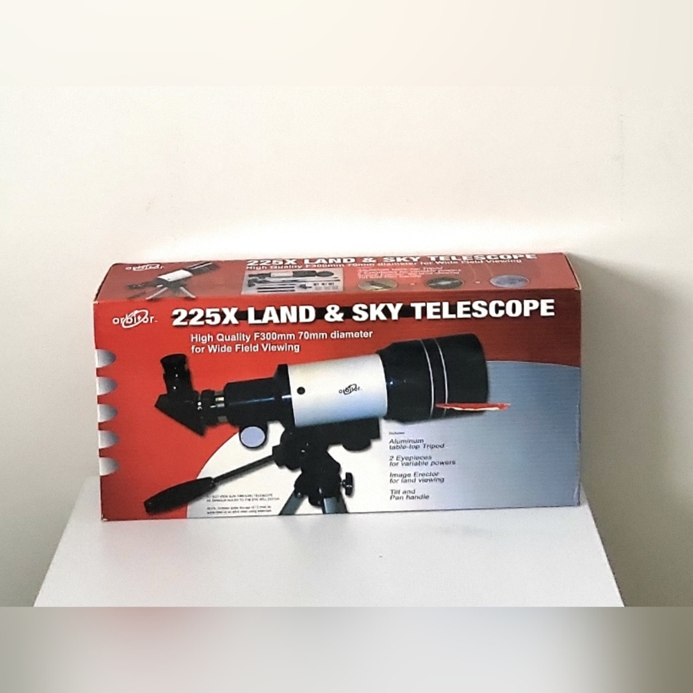 Orbitor Black and White 225X Land & Sky Telescope